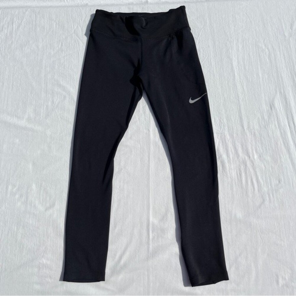 Nike Fast Mid-Rise Crop7/8 Running Mesh Panel Black Leggings Size XS BV0038-010
